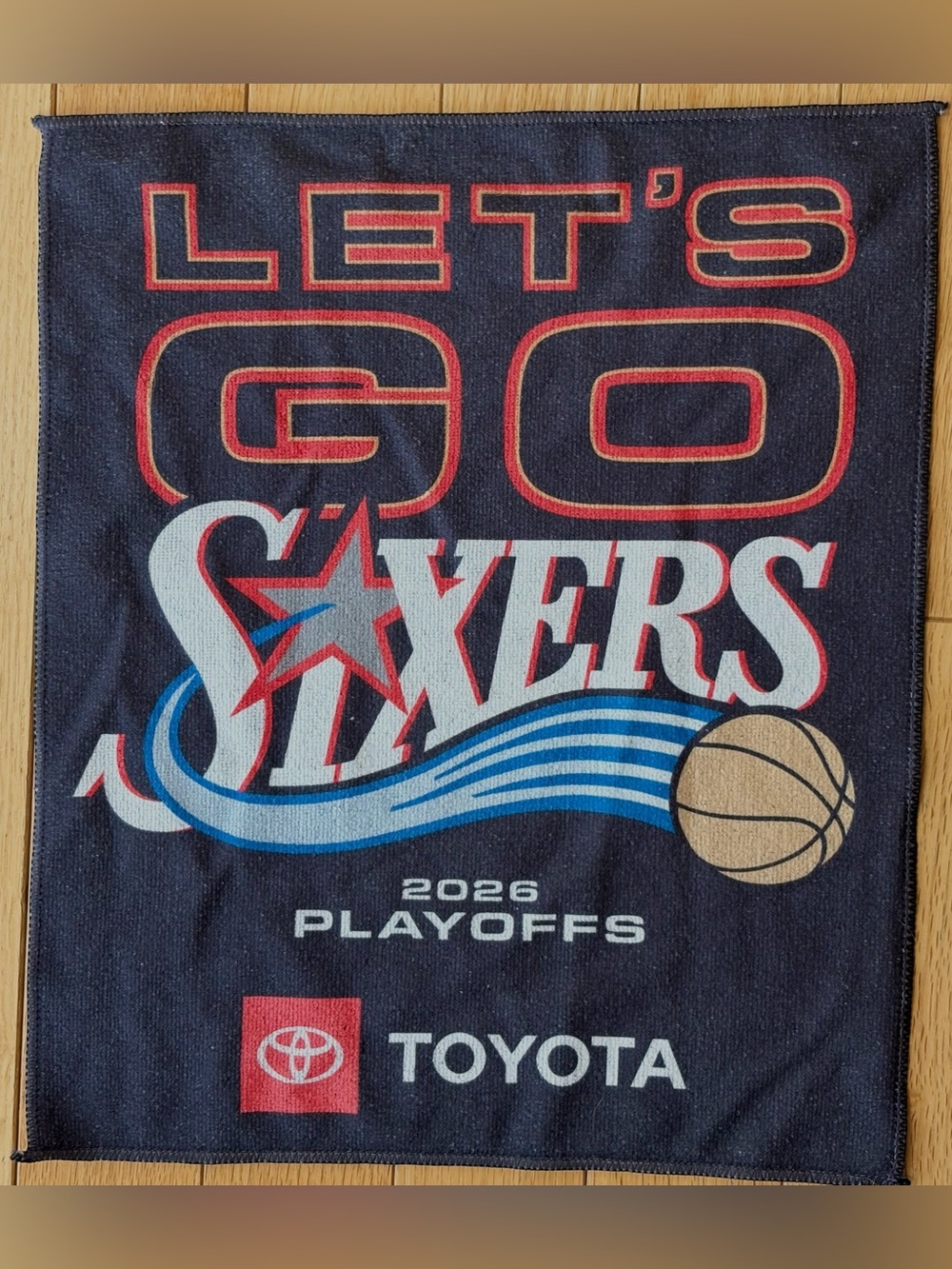 PHILADELPHIA SIXERS 2026 RETRO LET'S GO BOSTON PLAYOFF RALLY TOWEL SGA